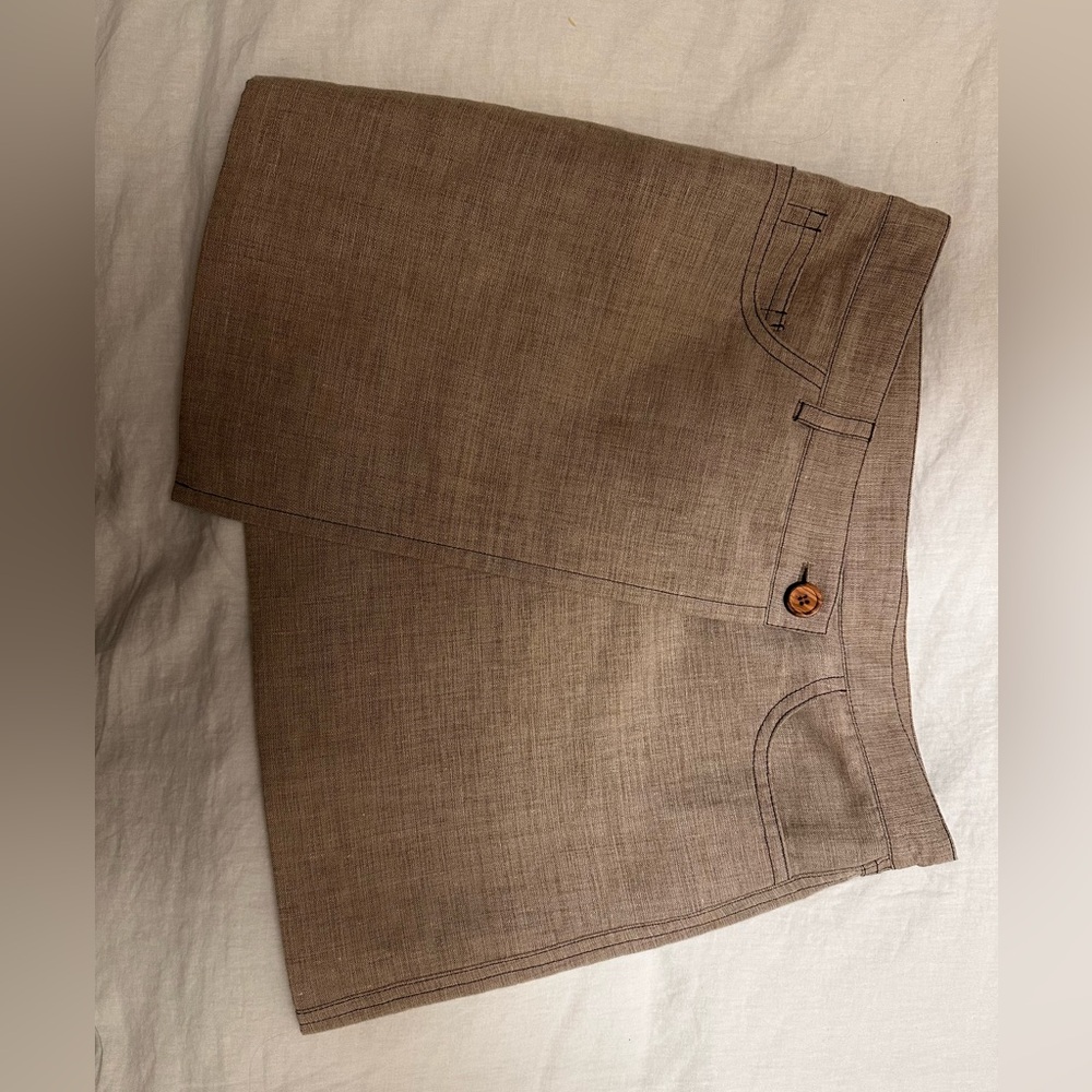 Acne Studios Brown Linen-Blend Mini Skirt